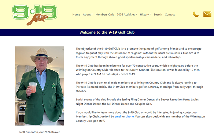 9-19 Club - Golf Club at the Wilmington Country Club in DE